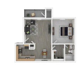 One Bed, One Bath 1602 1602 floor plan